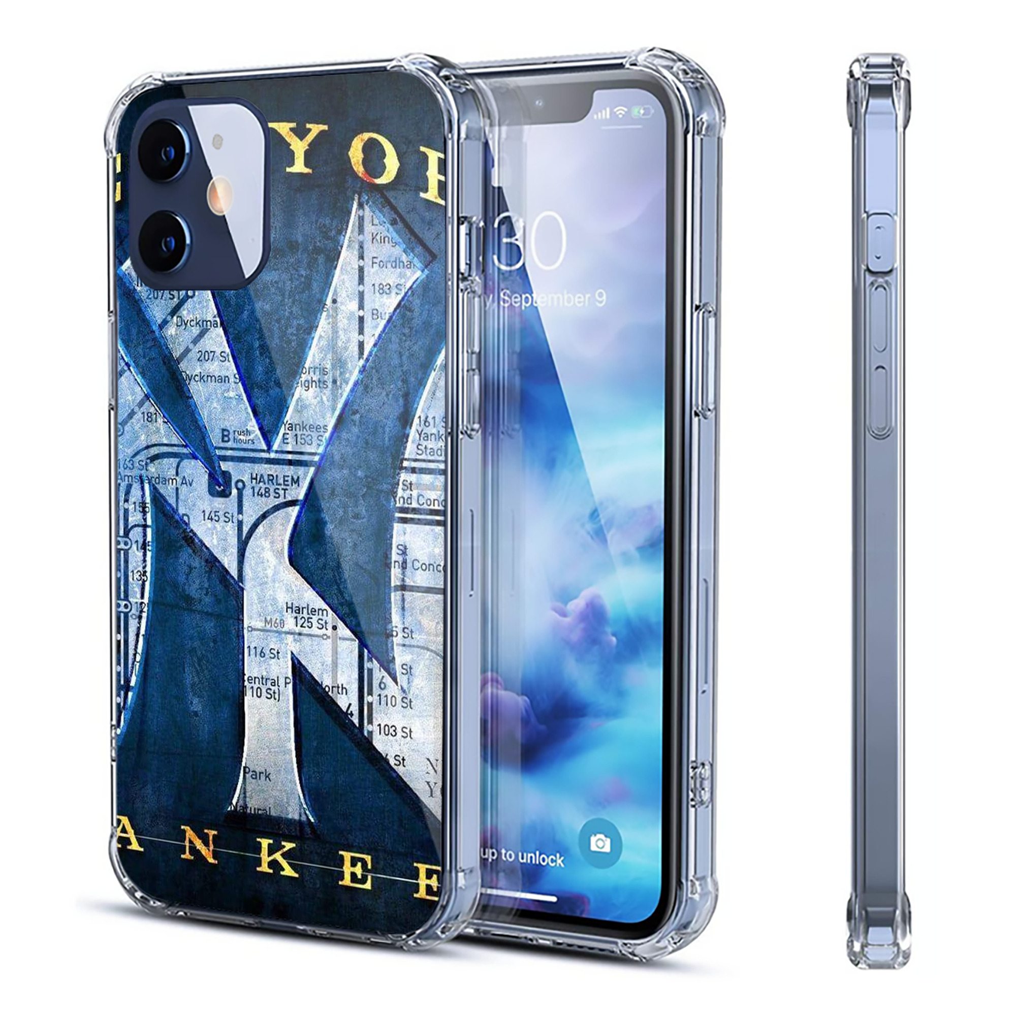 New York Yankees 307 Clear IPhone 12 Case – Soft TPU With UV Print – Enhanced Drop Protection, Precise Fit, Anti-Fingerprint, Customizable Design, Scratch-Resistant, Yellow-Resistant